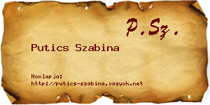 Putics Szabina névjegykártya